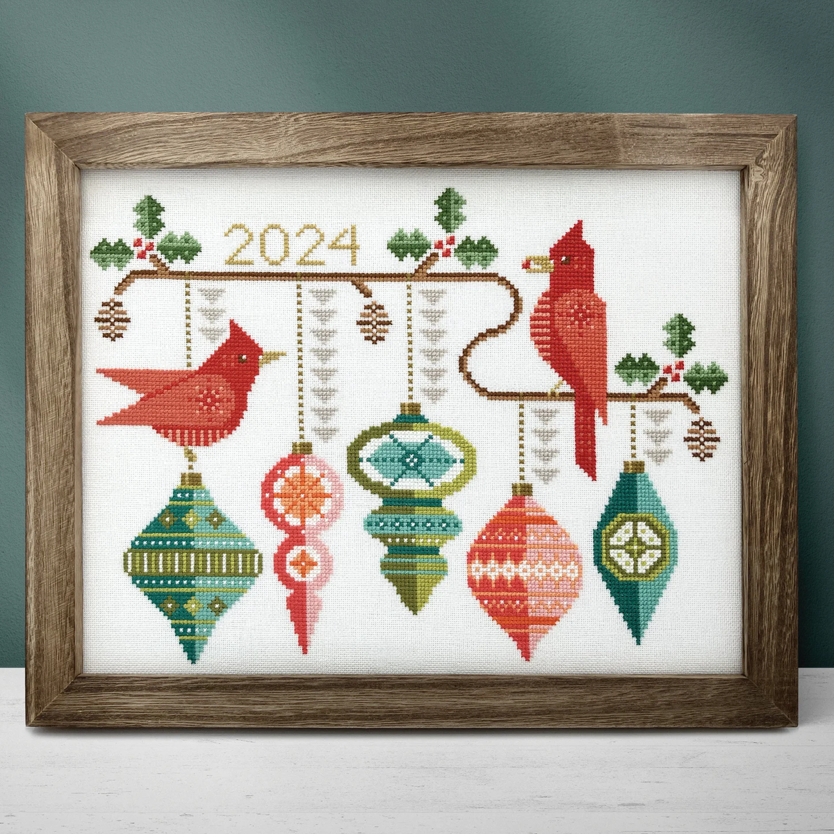 Bauble Birds Cross Stitch Pattern