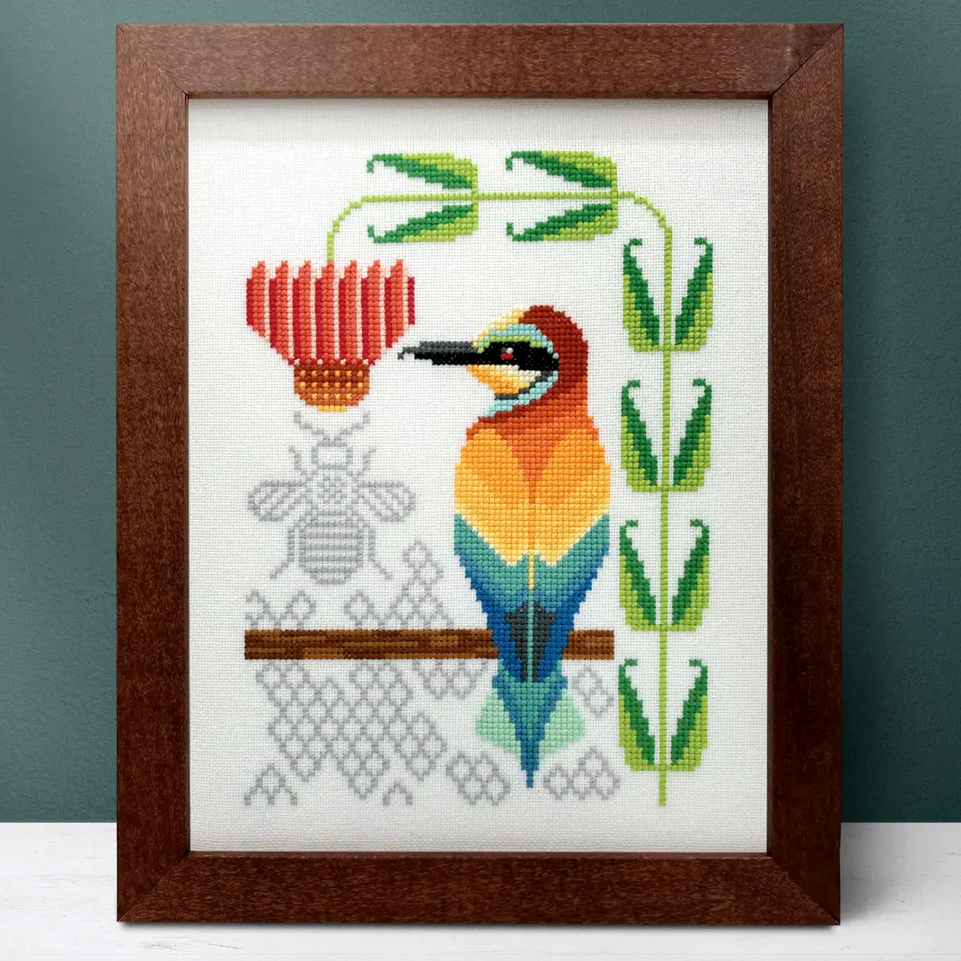 European Bee-Eater Cross Stitch Pattern