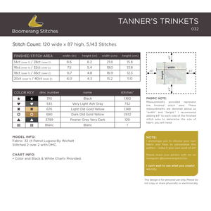 Tanner's Trinkets Cross Stitch Pattern