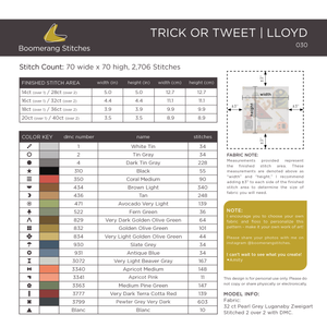 Trick or Tweet Lloyd Cross Stitch Pattern