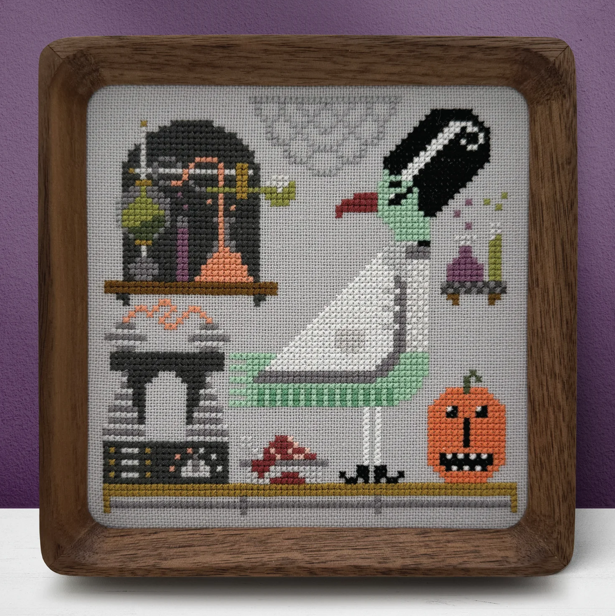 Trick or Tweet Bea Cross Stitch Pattern-Stitched Modern