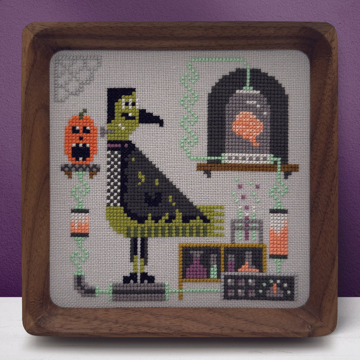 Trick or Tweet Fitz Cross Stitch Pattern-Stitched Modern