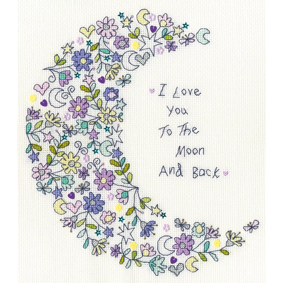 Love You To the Moon Cross Stitch Kit