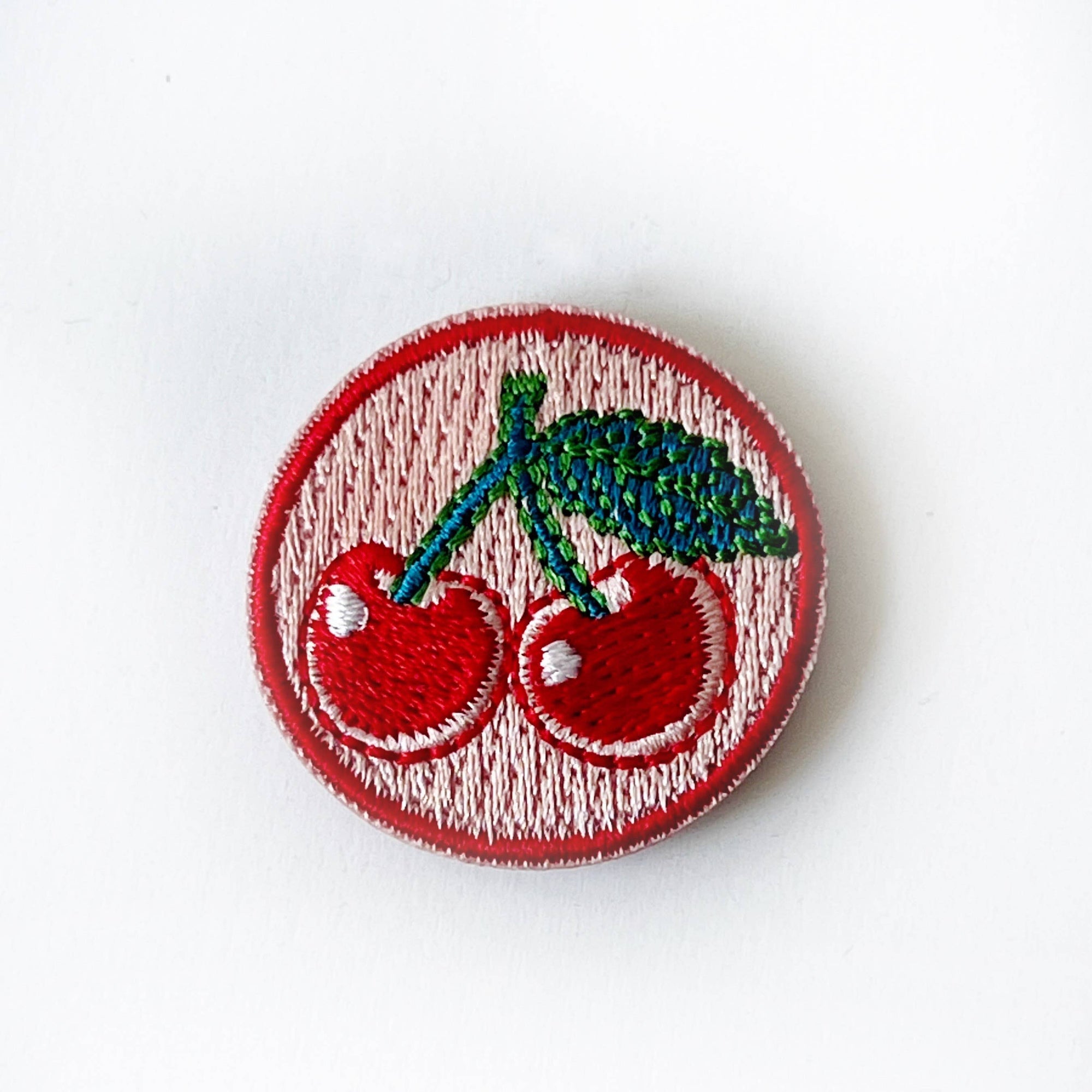 Embroidered Cherries Needle Minder