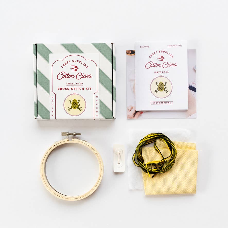 Frog Cross Stitch Kit-Stitched Modern