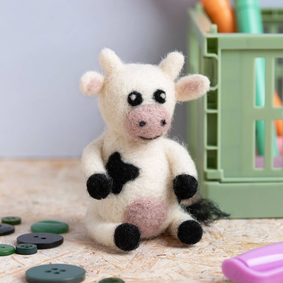 Cow Mini Needle Felting Kit