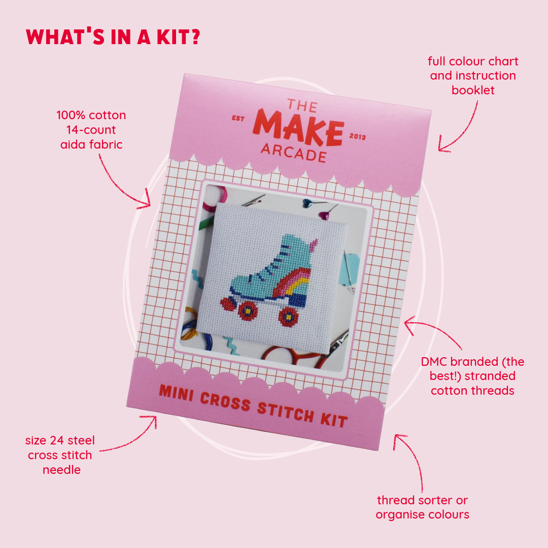 Rollerboot Mini Cross Stitch Kit