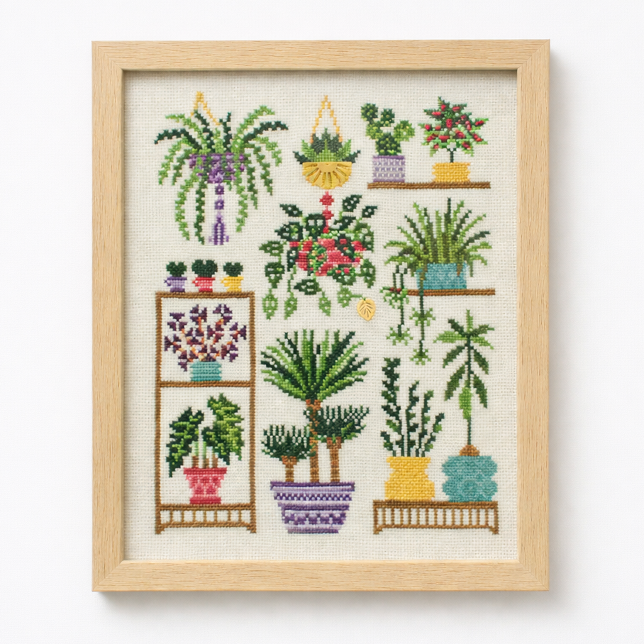 Homey Houseplants V2 Cross Stitch Kit