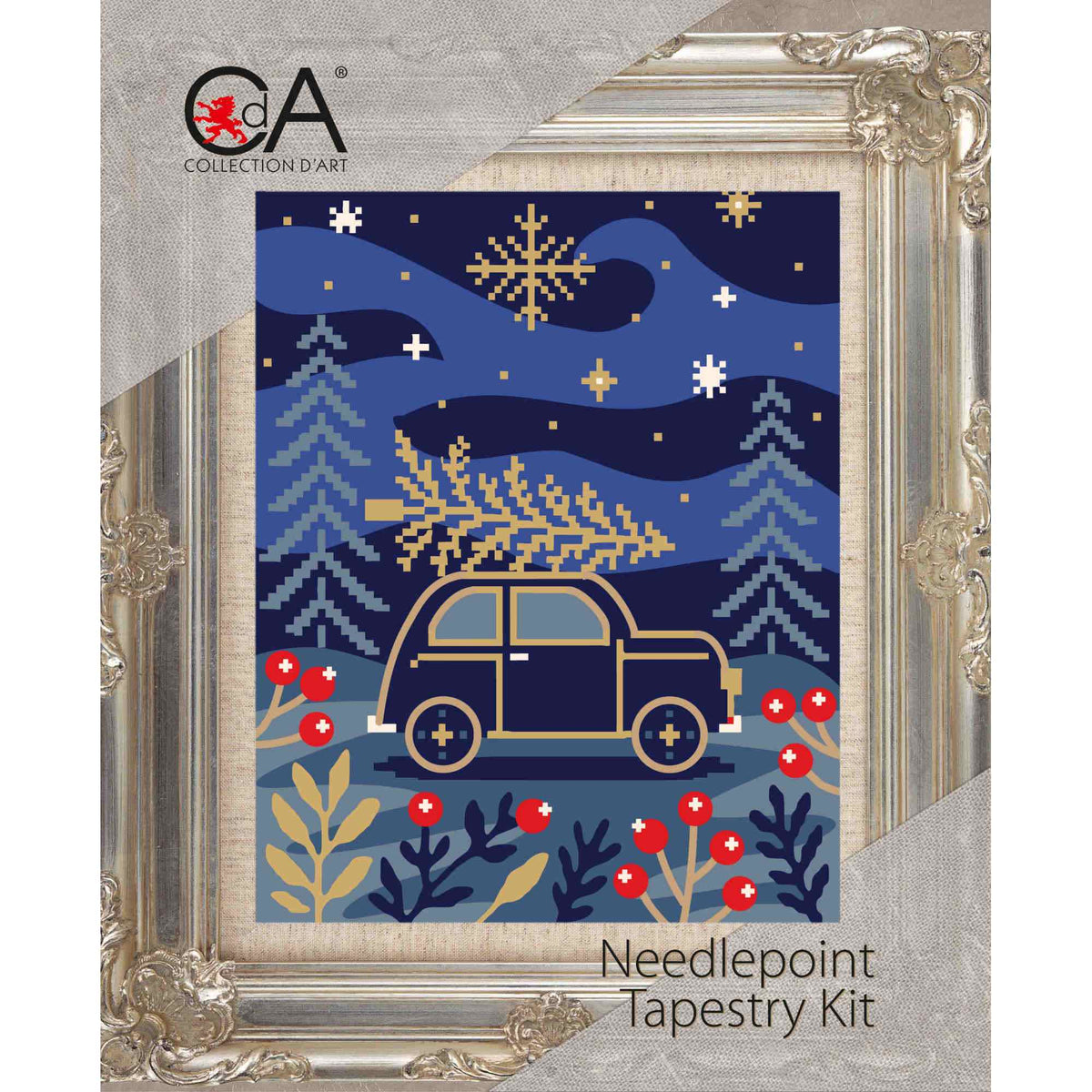 Christmas Tree Car Needlepoint Kit