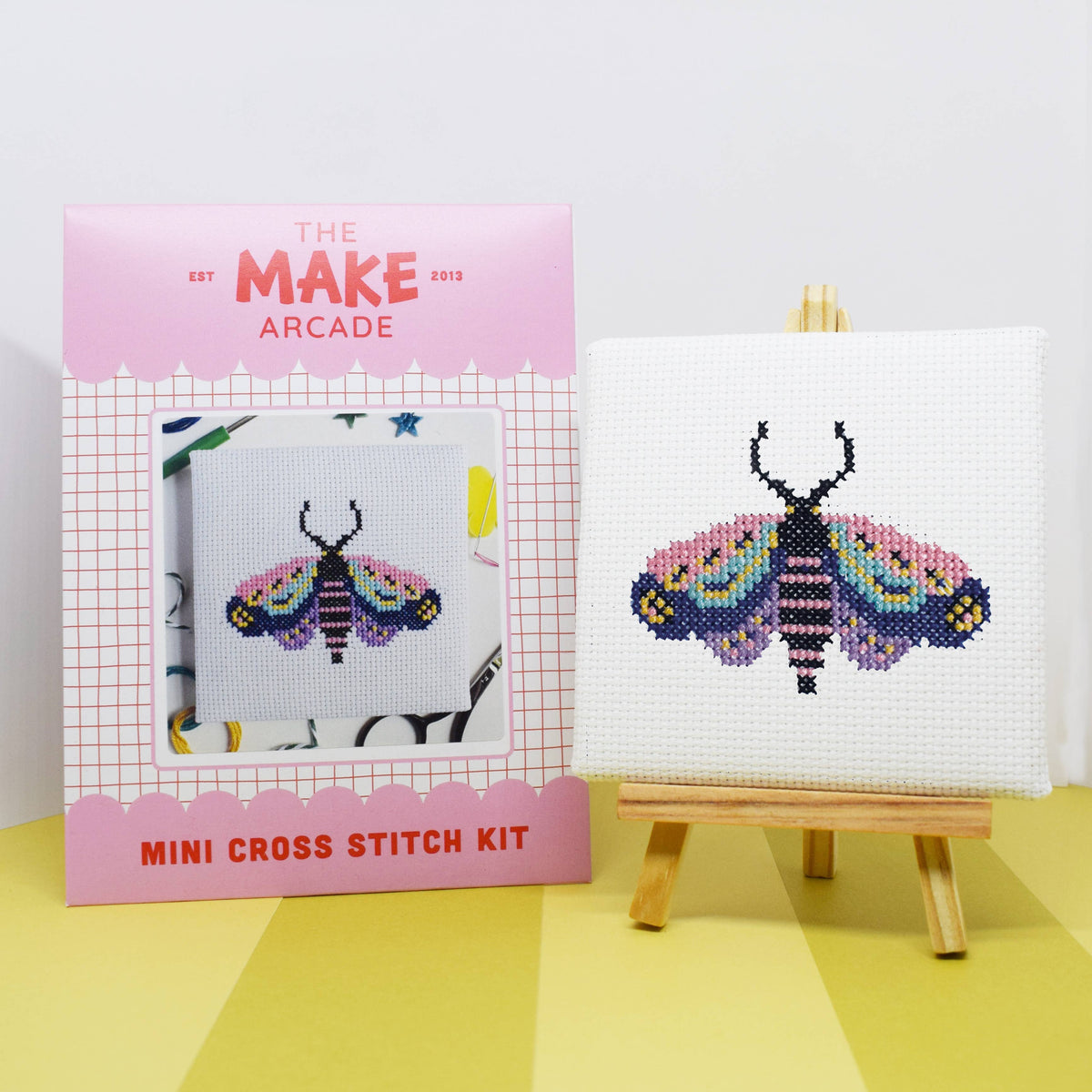 Moth Mini Cross Stitch Kit-Stitched Modern