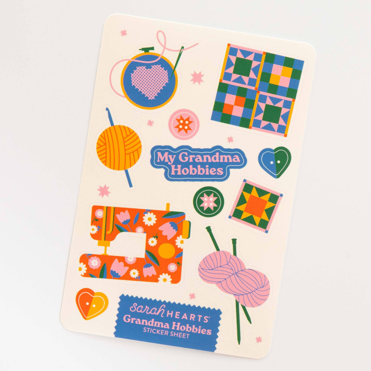 Grandma Hobbies Sticker Sheet