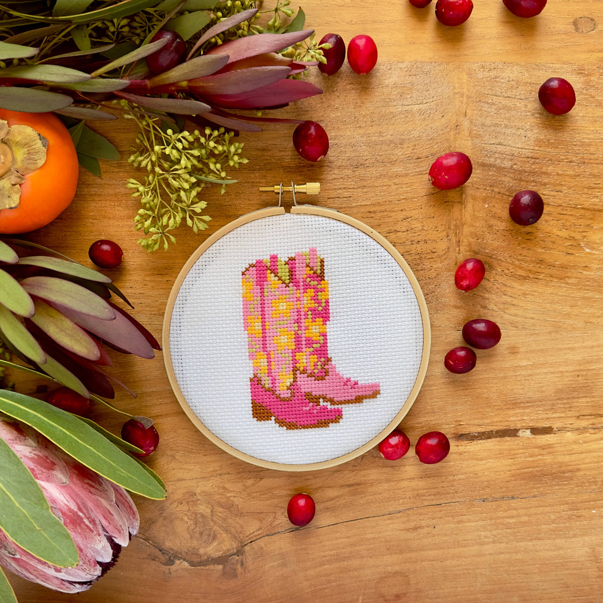 Cowgirl Boots Cross Stitch Kit-Stitched Modern