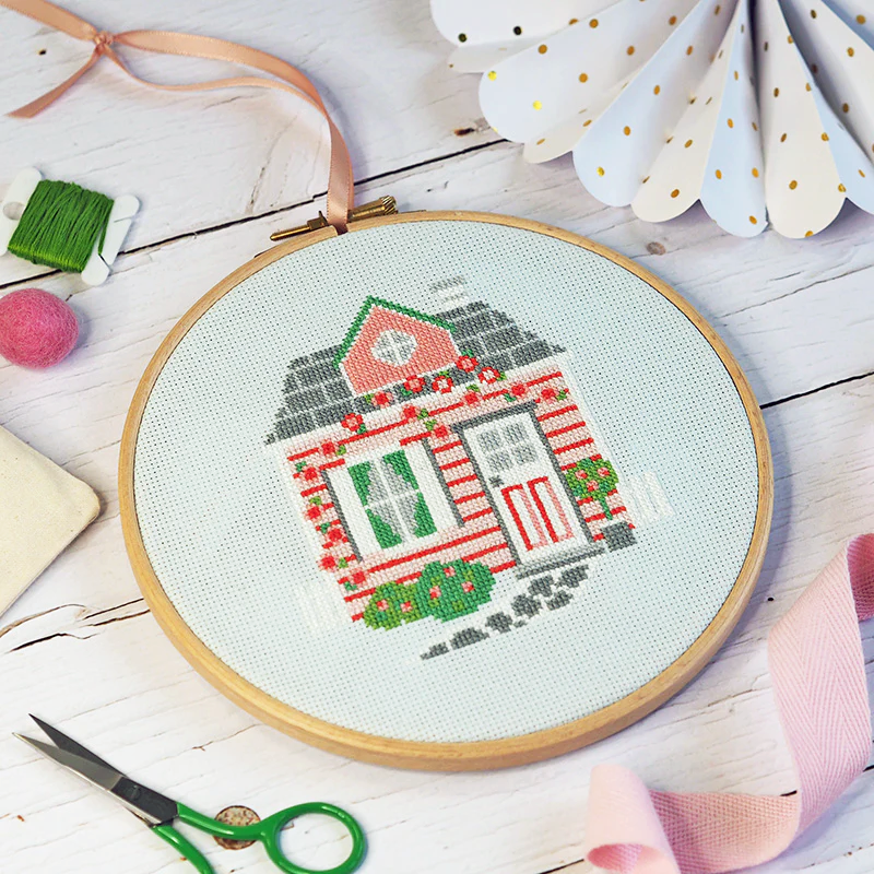 Mulberry Cottage Cross Stitch Pattern-Stitched Modern