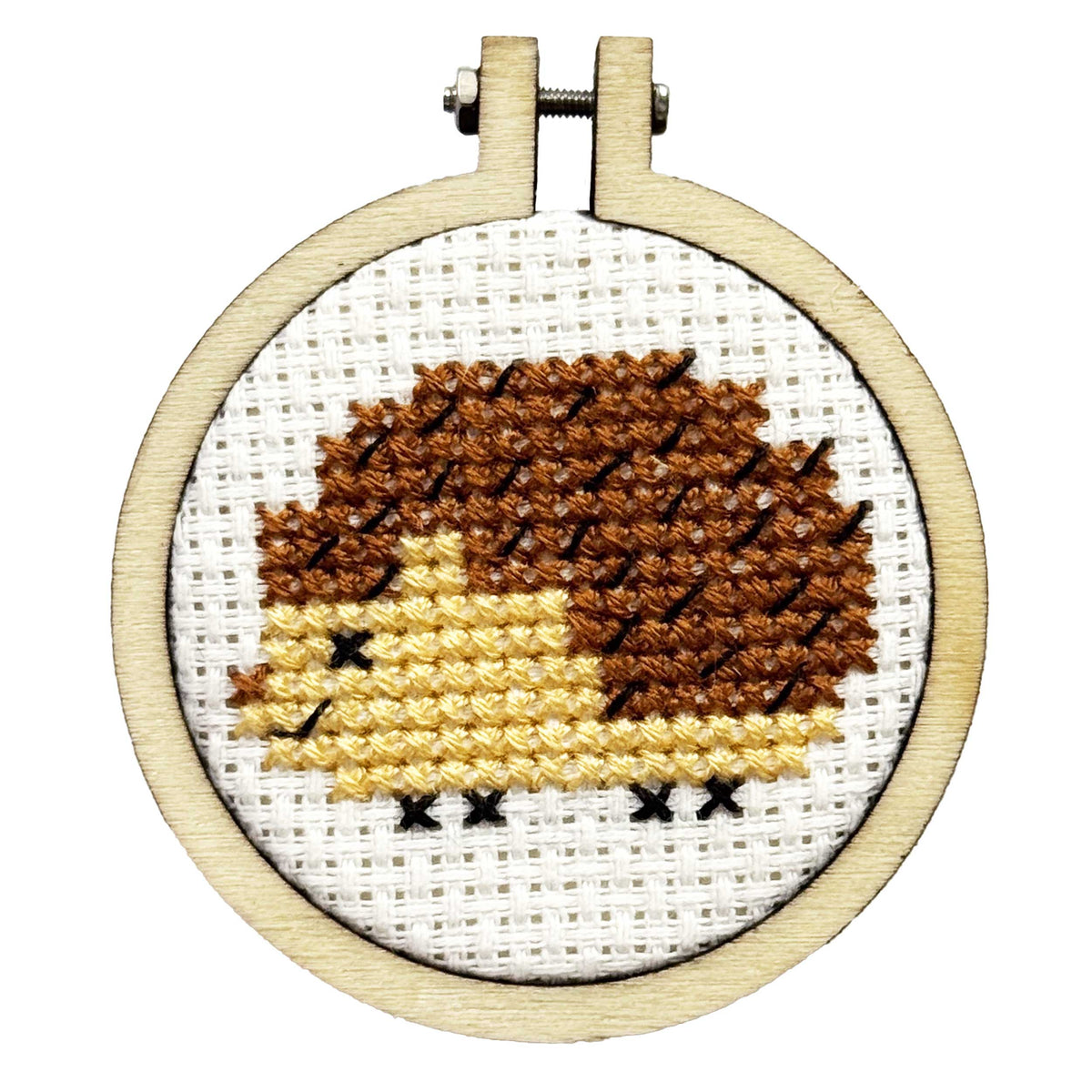Mini Matchbox Cross Stitch Kit - Sending a Hedgehug-Stitched Modern