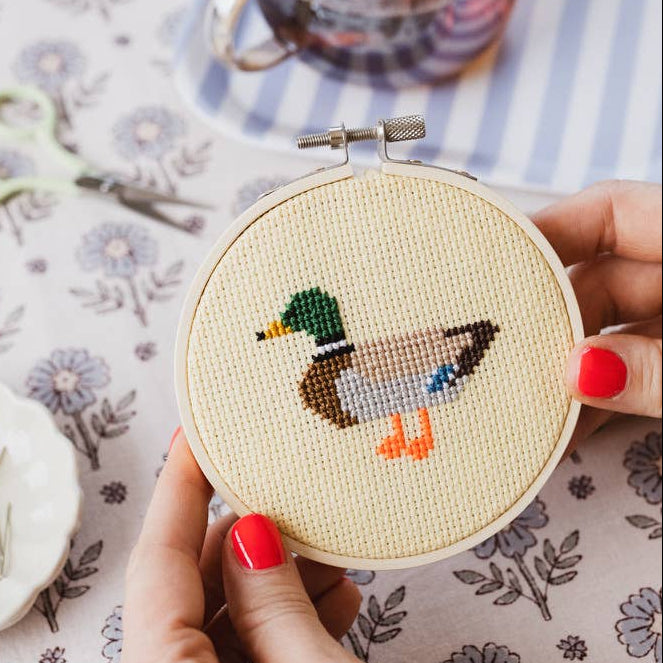 Duck Beginner Cross Stitch Kit-Stitched Modern