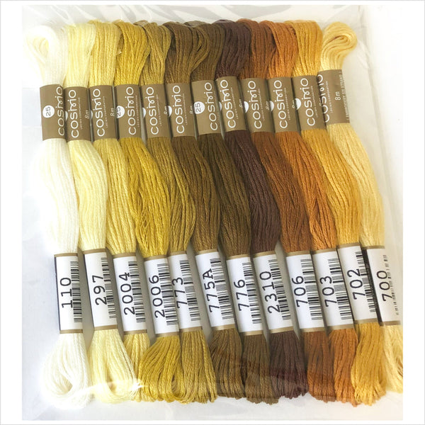 Cosmo Embroidery Floss Thread Pack - Golden Wheat - Stitched Modern