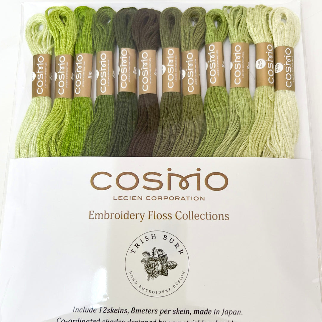 Cosmo Embroidery Floss Thread Pack - Leafy Green