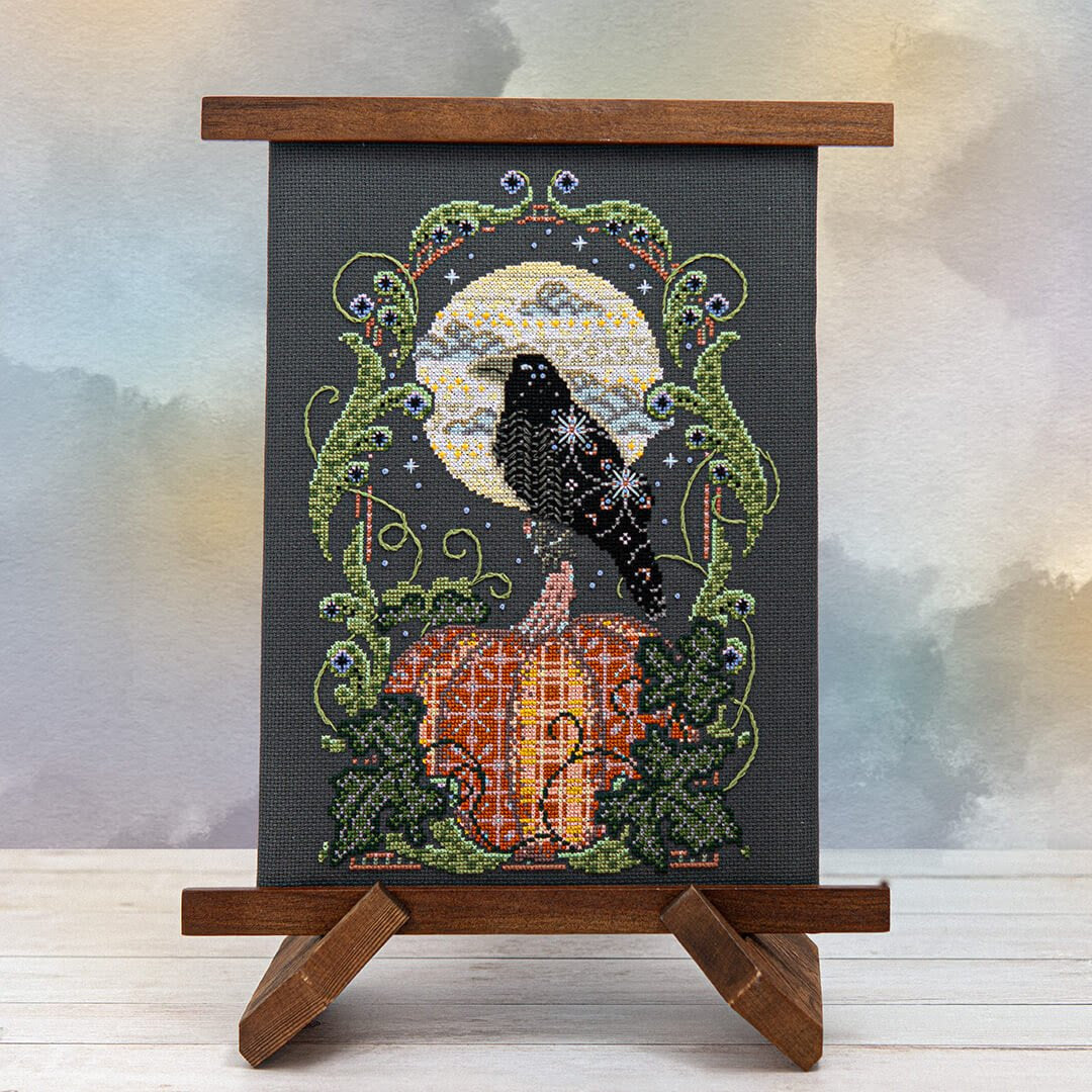 Raven's Harvest Moon Cross Stitch Pattern-Stitched Modern
