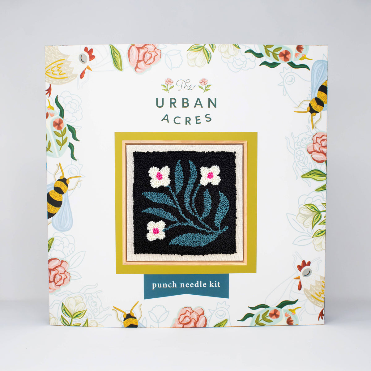 Quilt Block Floral Punch Needle Frame Kit