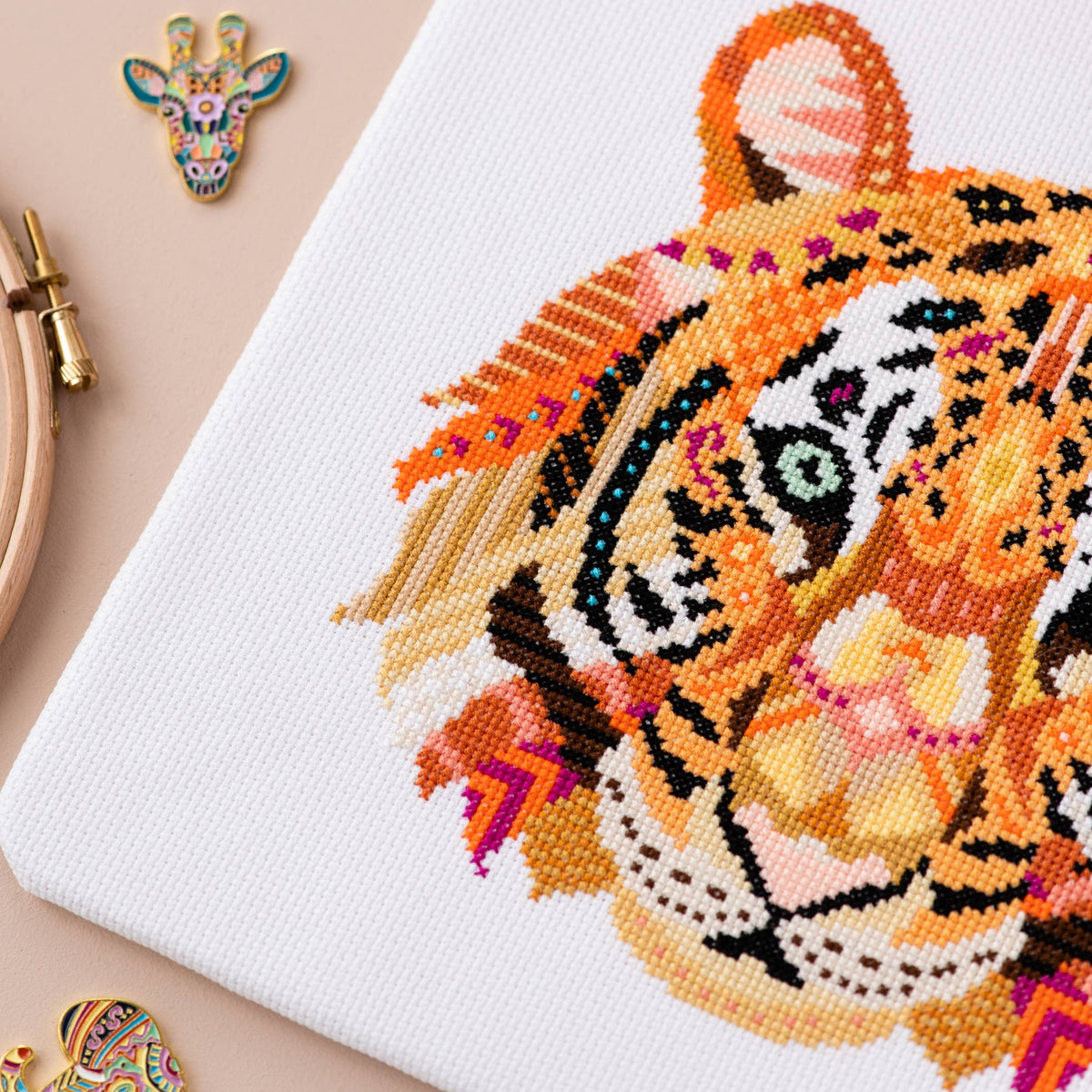 Mandala Tiger Cross Stitch Kit