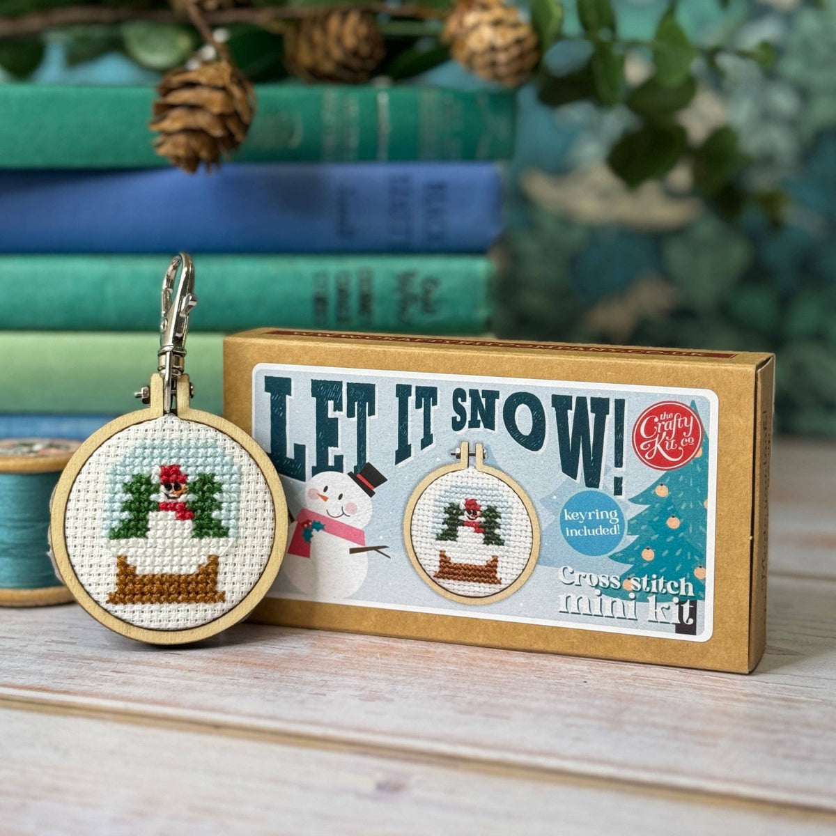 Mini Matchbox Cross Stitch Kit - Snowglobe