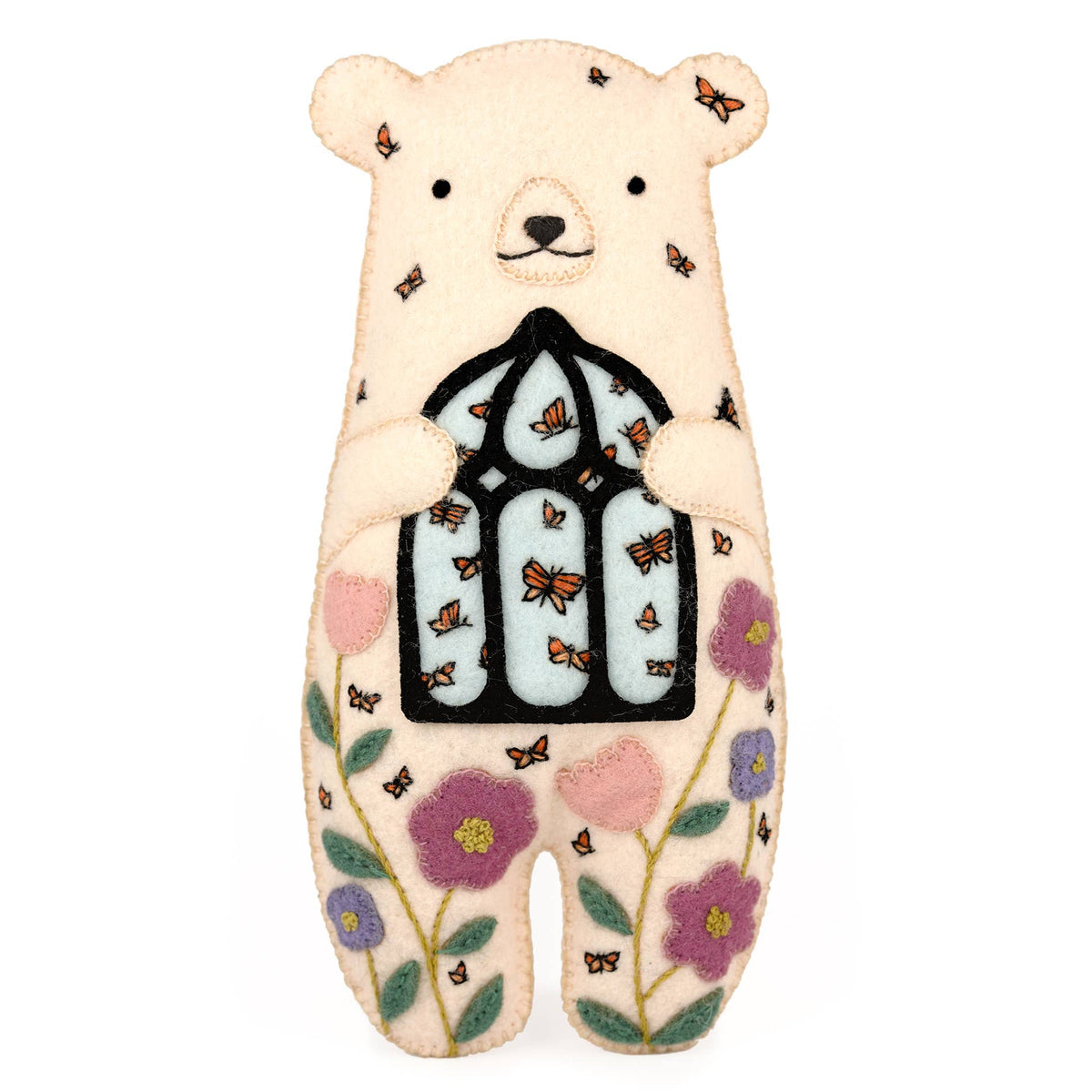 Hand Embroidered Felt Doll Kit - Bloombear