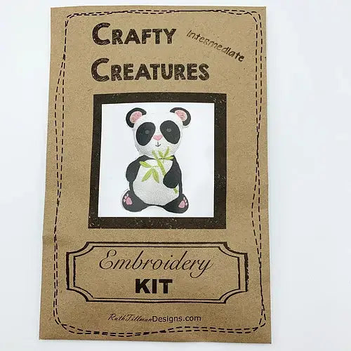 Panda Stuffie Hand Embroidery Kit-Stitched Modern