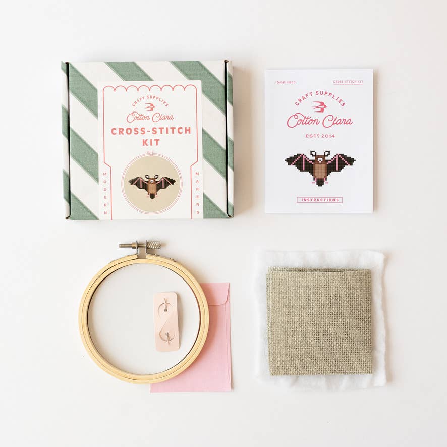 Bat Beginner Cross Stitch Kit-Stitched Modern