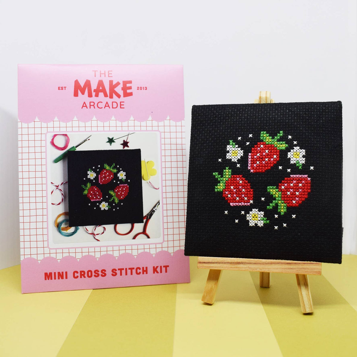 Strawberry Patch Mini Cross Stitch Kit-Stitched Modern
