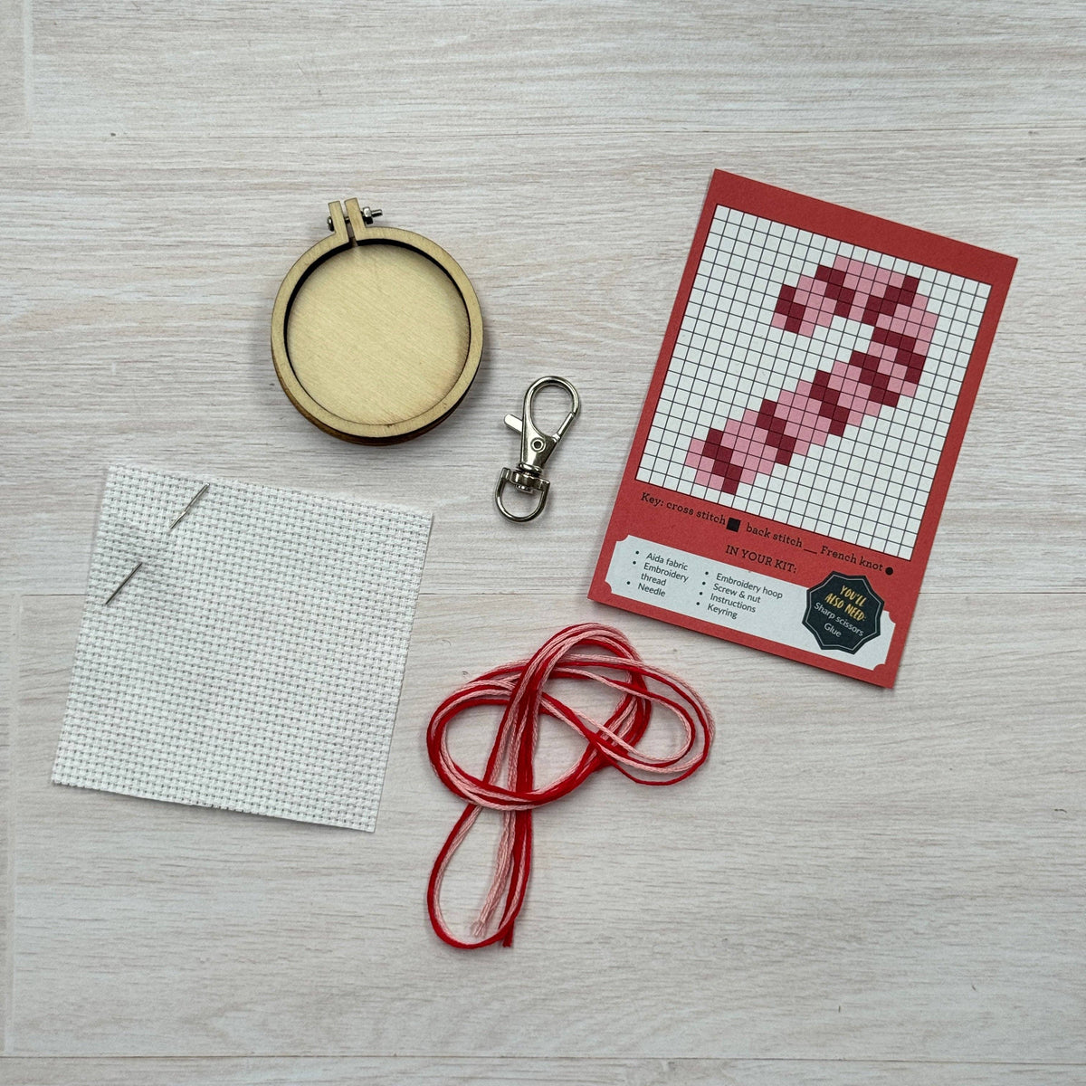 Matchbox Mini Cross Stitch Kit - Candy Cane