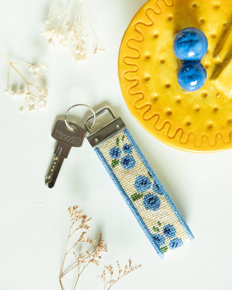 Blueberries Needlepoint Key Fob Kit