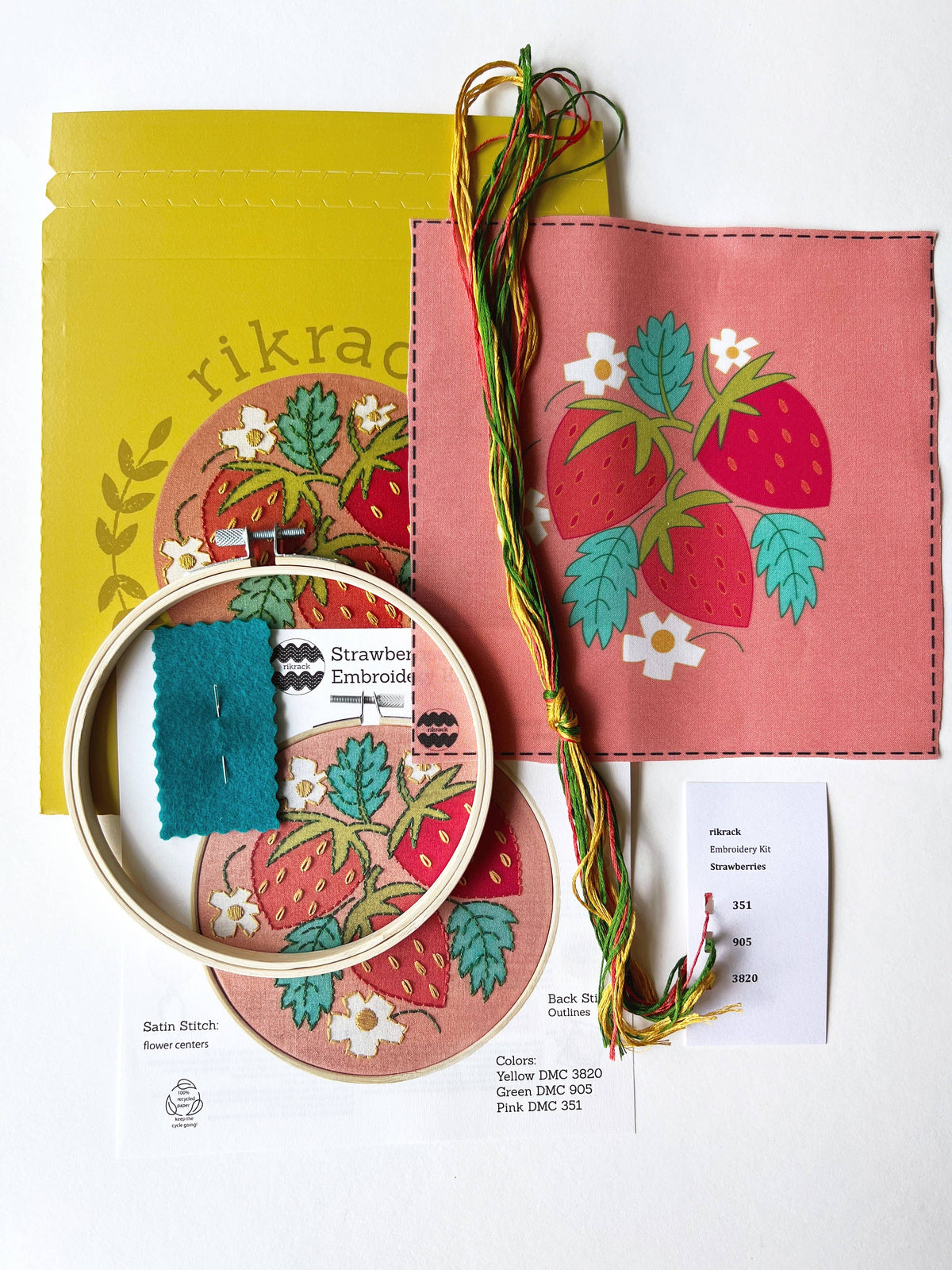 Strawberries Hand Embroidery Kit