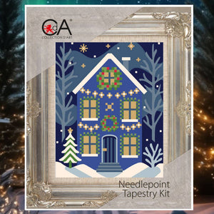 Winter Cottage Needlepoint Kit