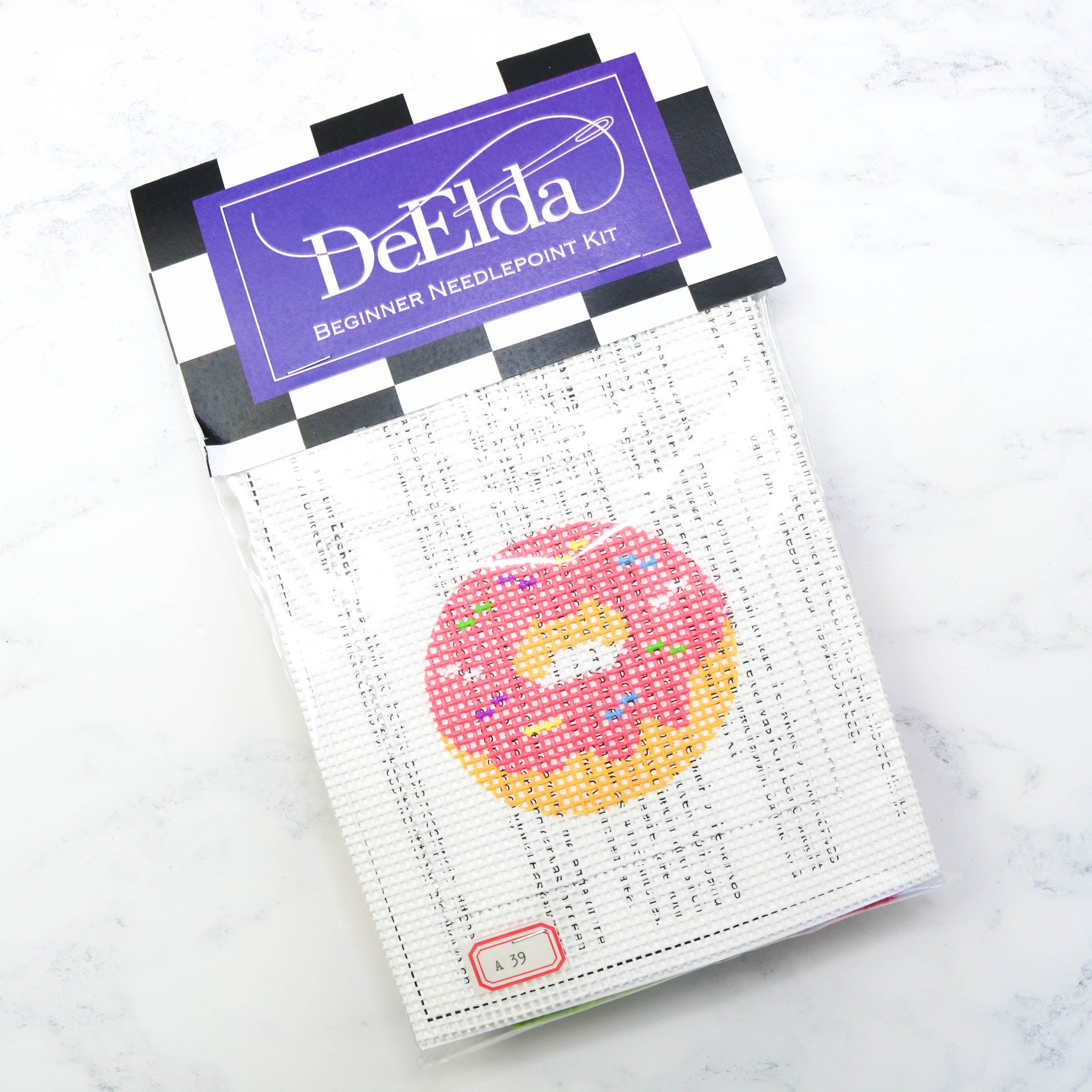Beginner Needlepoint Kit - Donut - Stitched Modern