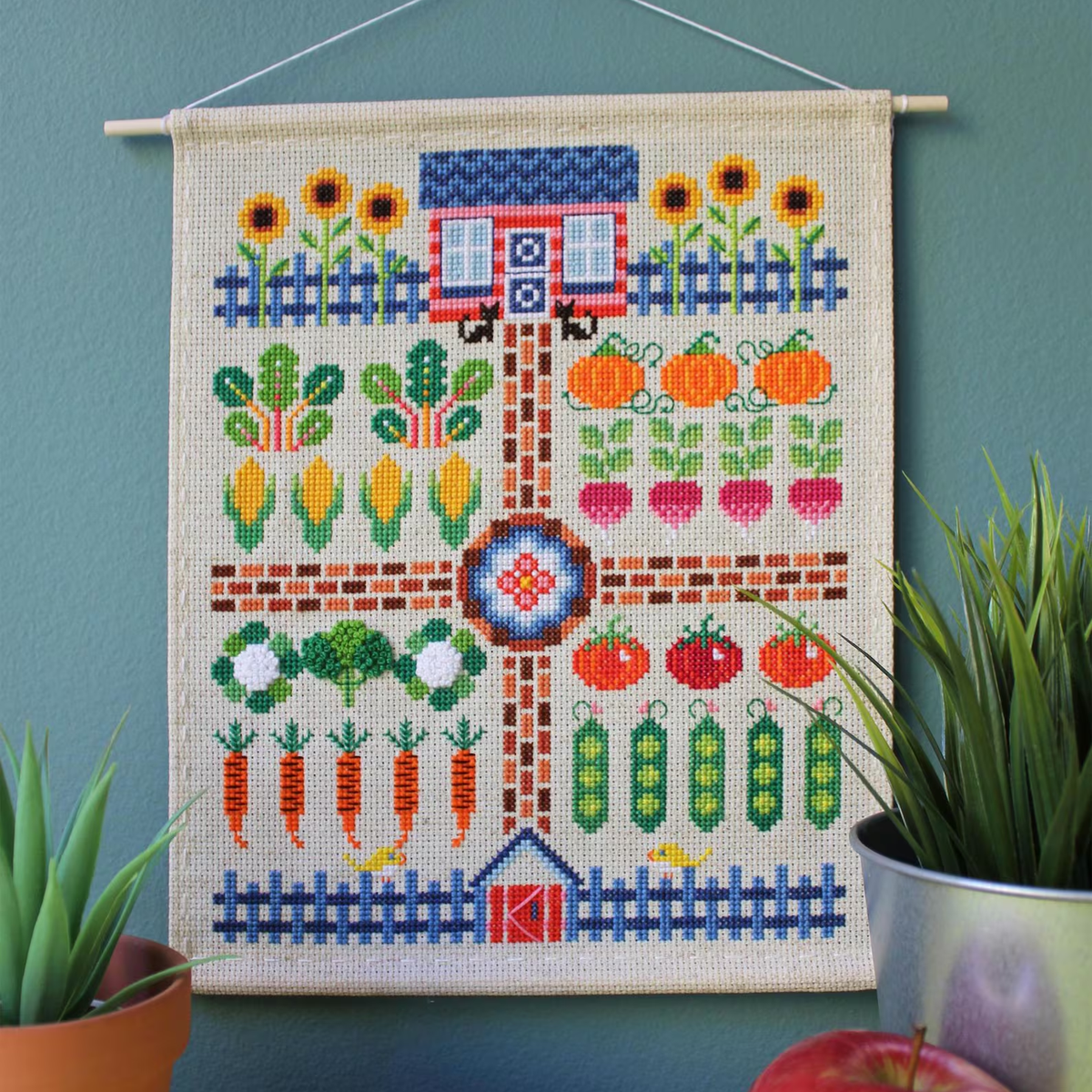 Kitchen Garden Sampler Cross Stitch Wall Hanging Kit