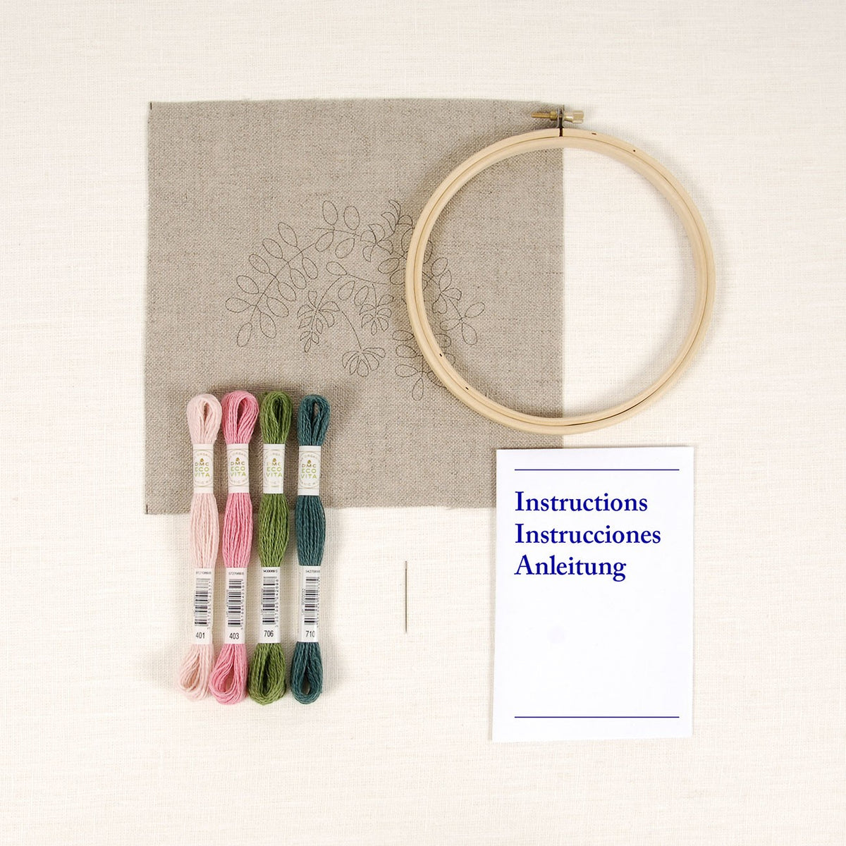 Eco Vita Indigo Flowers Embroidery Kit