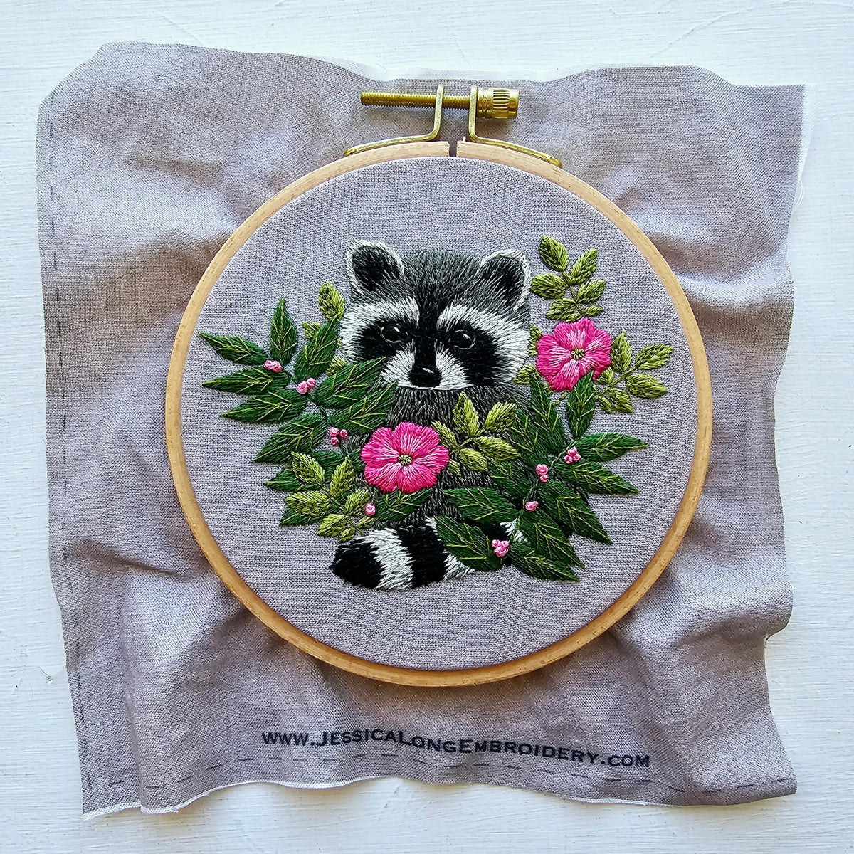 Raccoon Hand Embroidery Kit