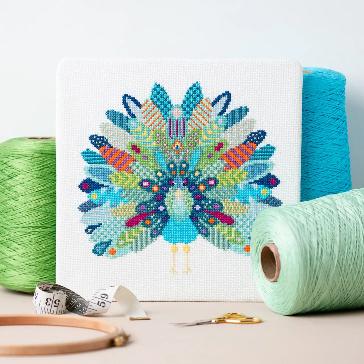 Mandala Peacock Cross Stitch Pattern