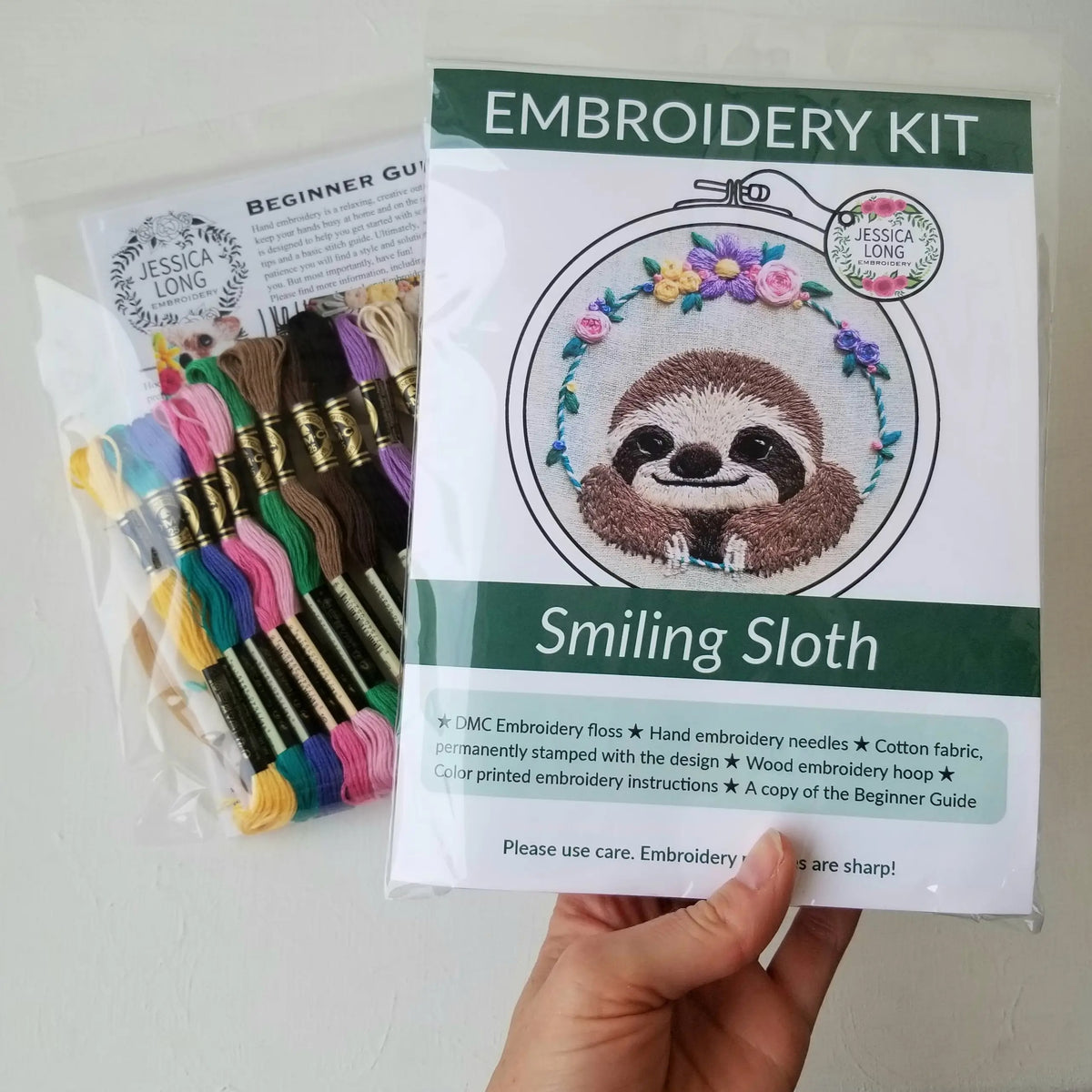 Smiling Sloth Hand Embroidery Kit