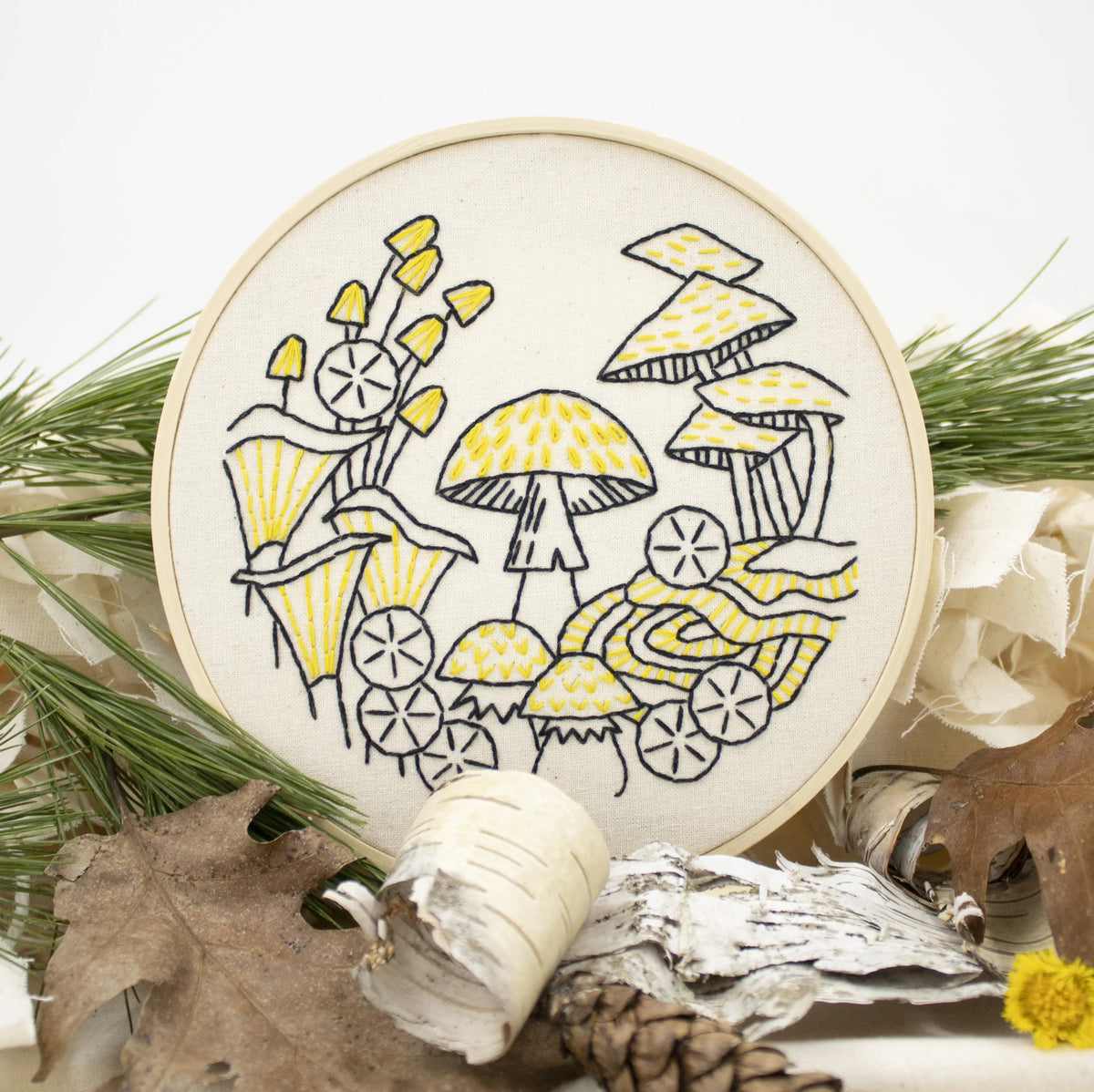 Mushrooms Hand Embroidery Kit
