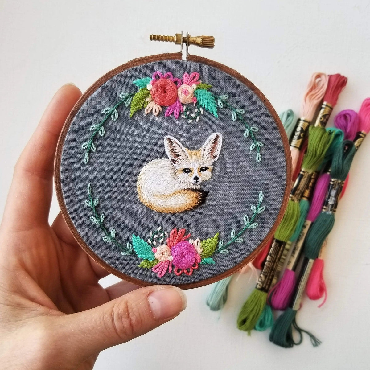 Fennec Fox Hand Embroidery Kit