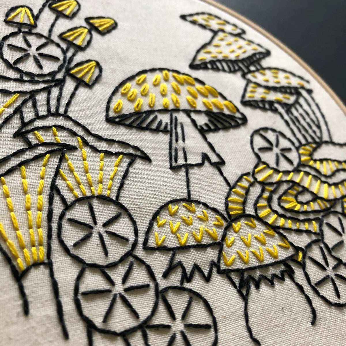Mushrooms Hand Embroidery Kit