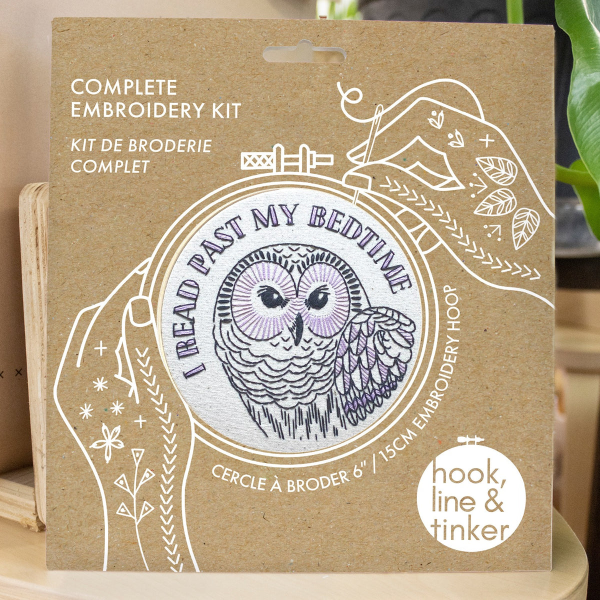 I Read Past My Bedtime Hand Embroidery Kit