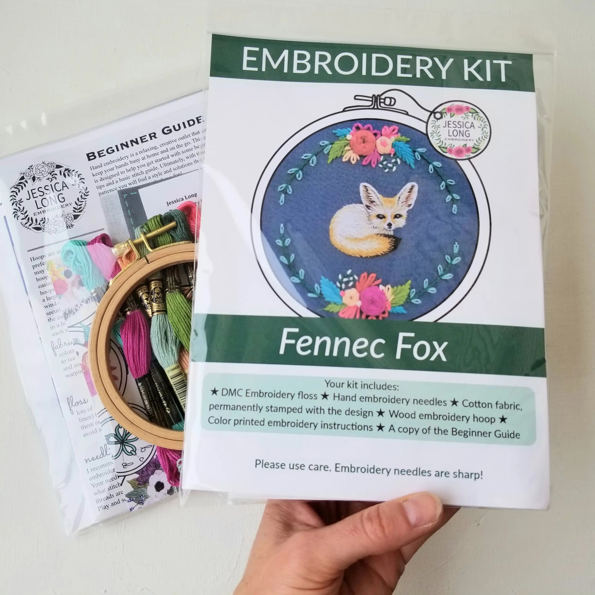 Fennec Fox Hand Embroidery Kit - Stitched Modern