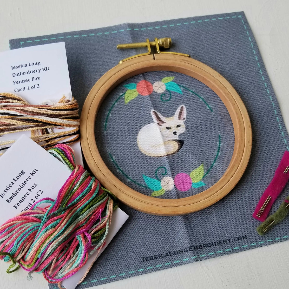 Fennec Fox Hand Embroidery Kit