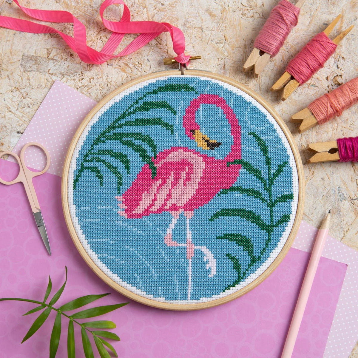 Flamingo Cross Stitch Kit