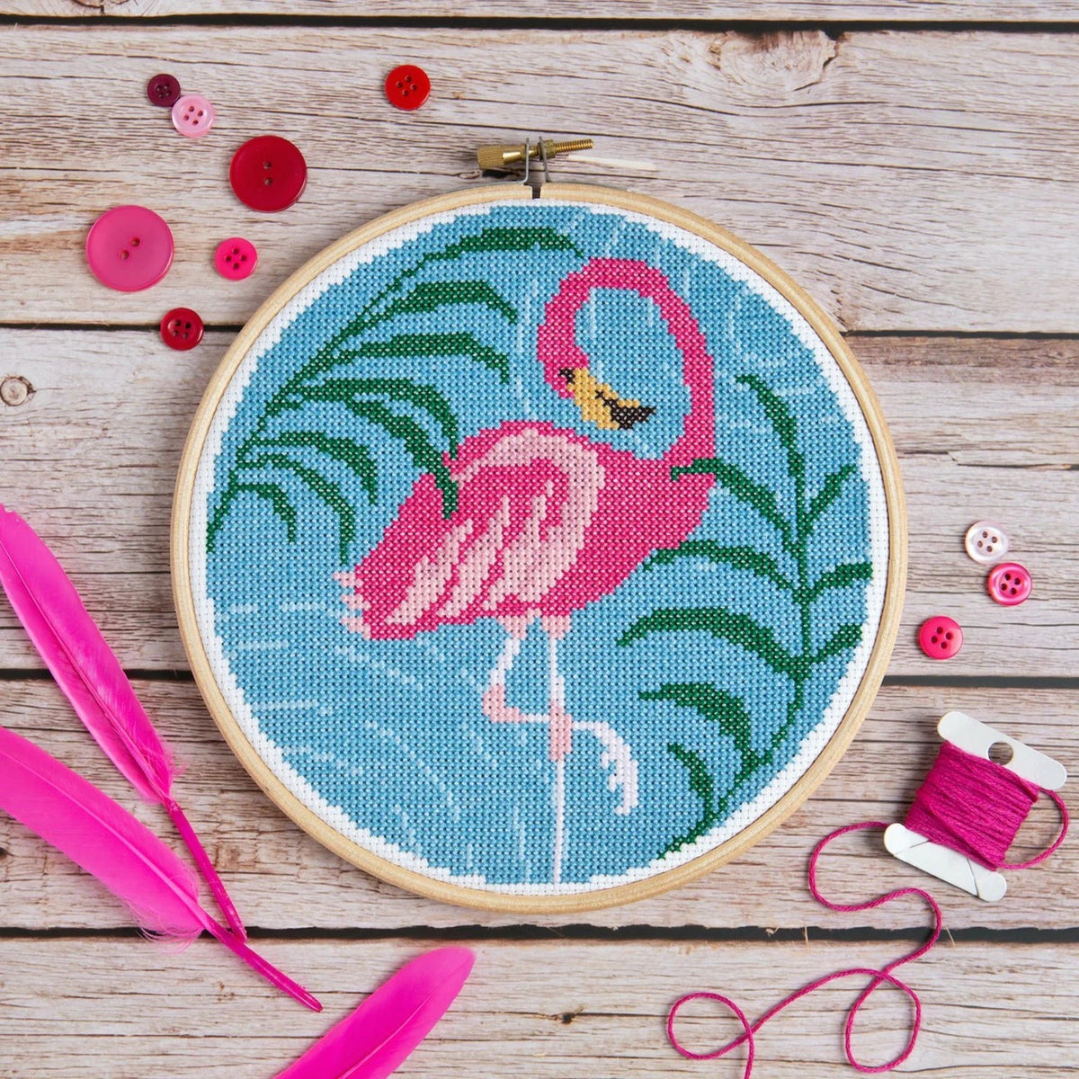 Flamingo Cross Stitch Kit