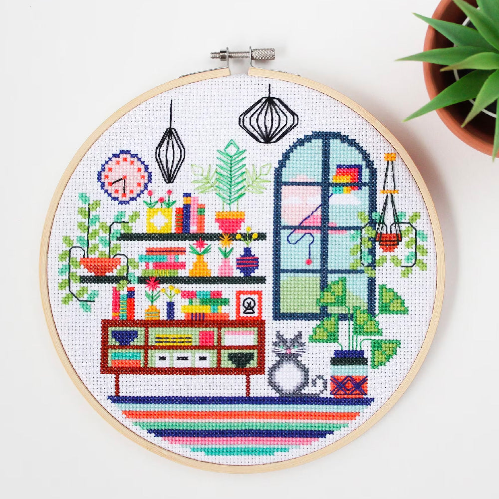 Luna's Living Room Cross Stitch Kit (Murder Mystery Series)