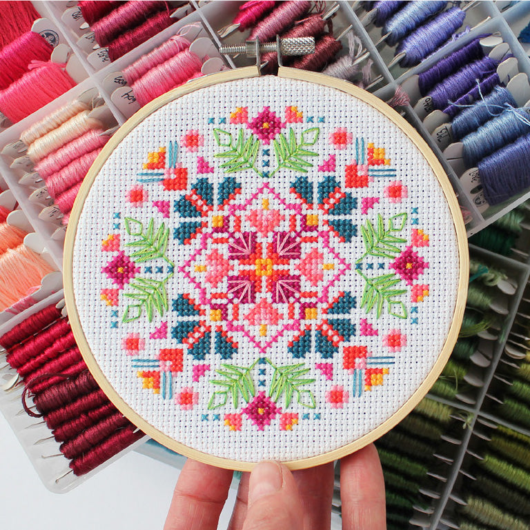 Midnight Marigold Cross Stitch Kit - Stitched Modern