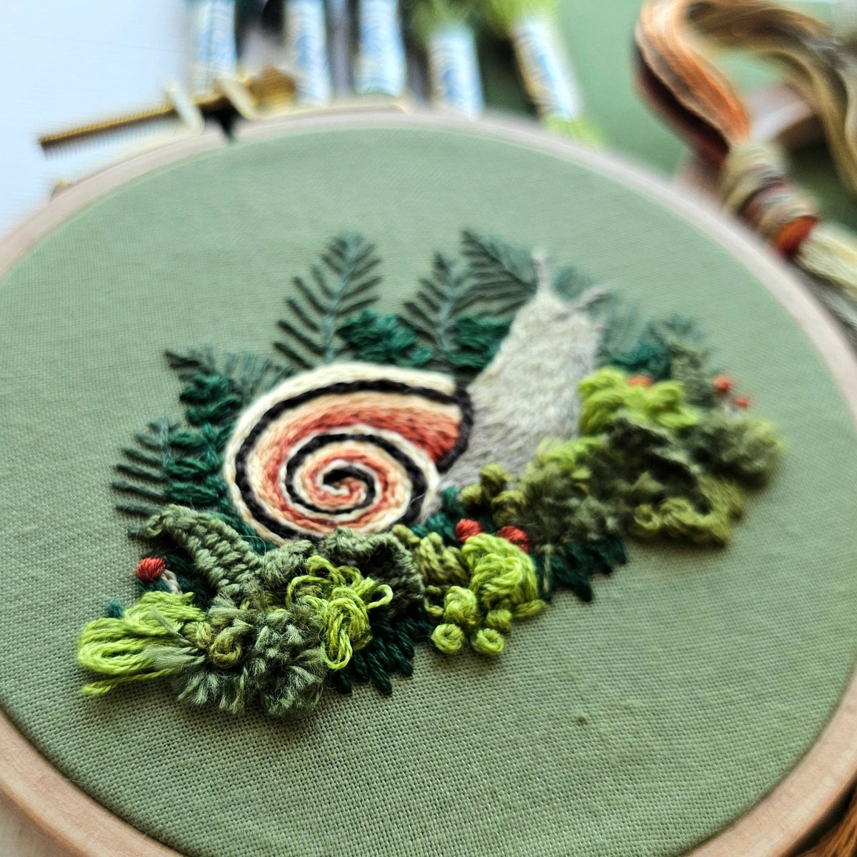 Forest Snail Hand Embroidery Kit